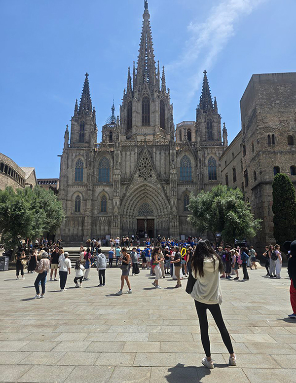 Barcelona Cathedral with front facade view