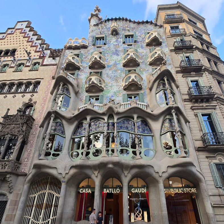 Casa Batllo facade in Barcelona - Gaudi's colorful modernist masterpiece