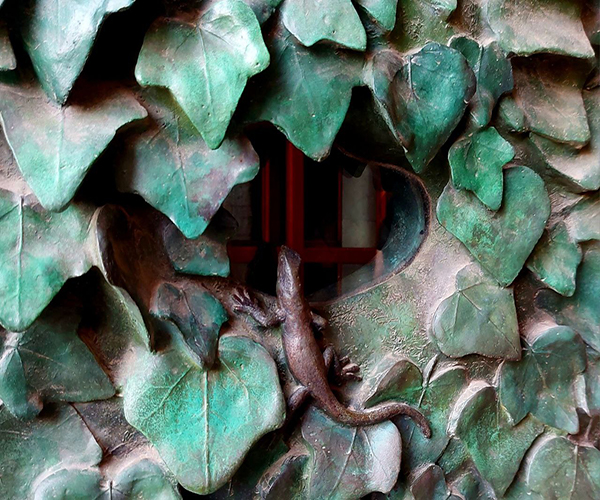 Sagrada Familia's Nativity façade - detailed sculpture of a lizard