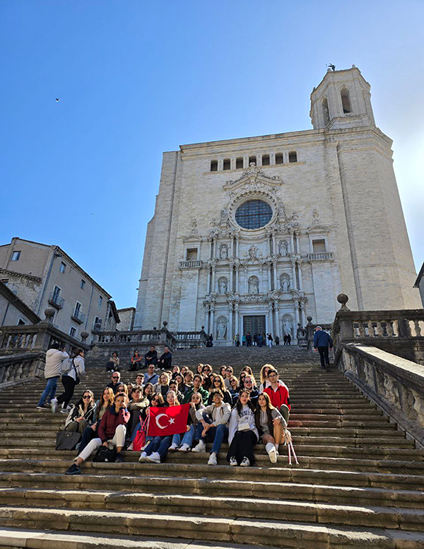 On the steps of the Girona cathedral