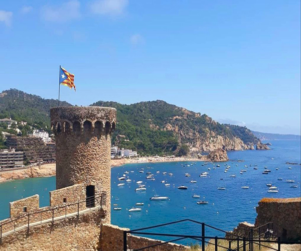 Scenic view of Tossa de Mar with the Mediterranean Sea in the background